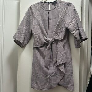 Topshop Gray Checkered Mini Dress
